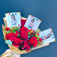 Personalized Red Rose Bouquet with Hypericum
