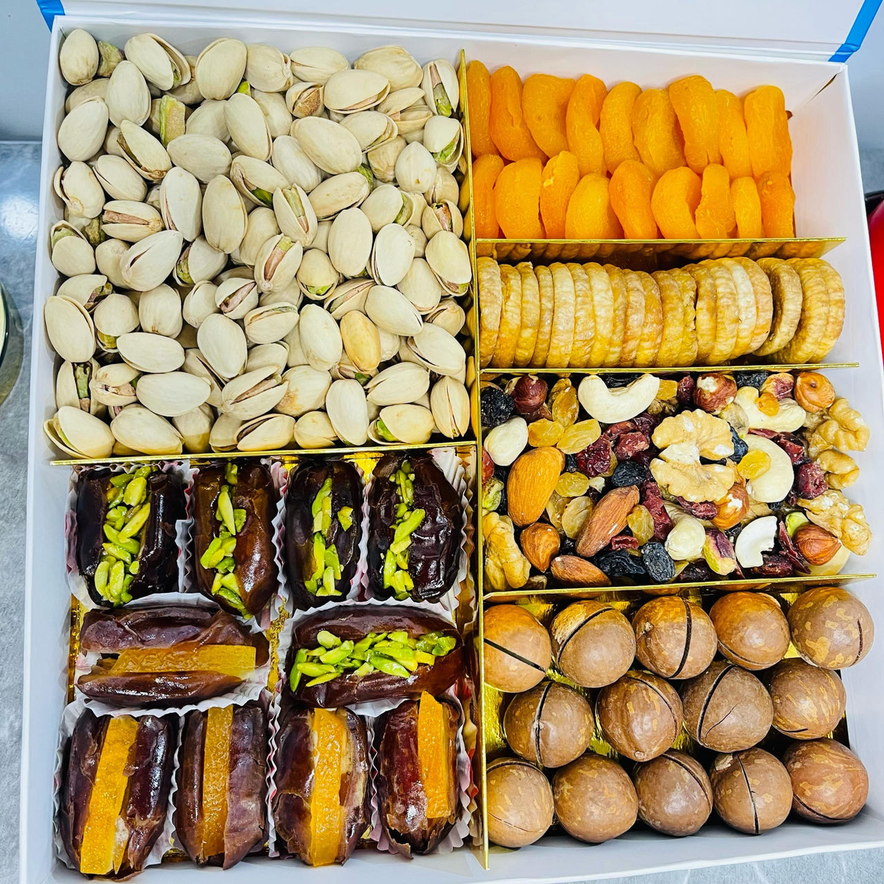 Ramadan Gift Box with Pistachio, Mixed Nuts, Dates, Figs and Apricots