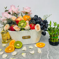 Fruit and Flower Gift Basket