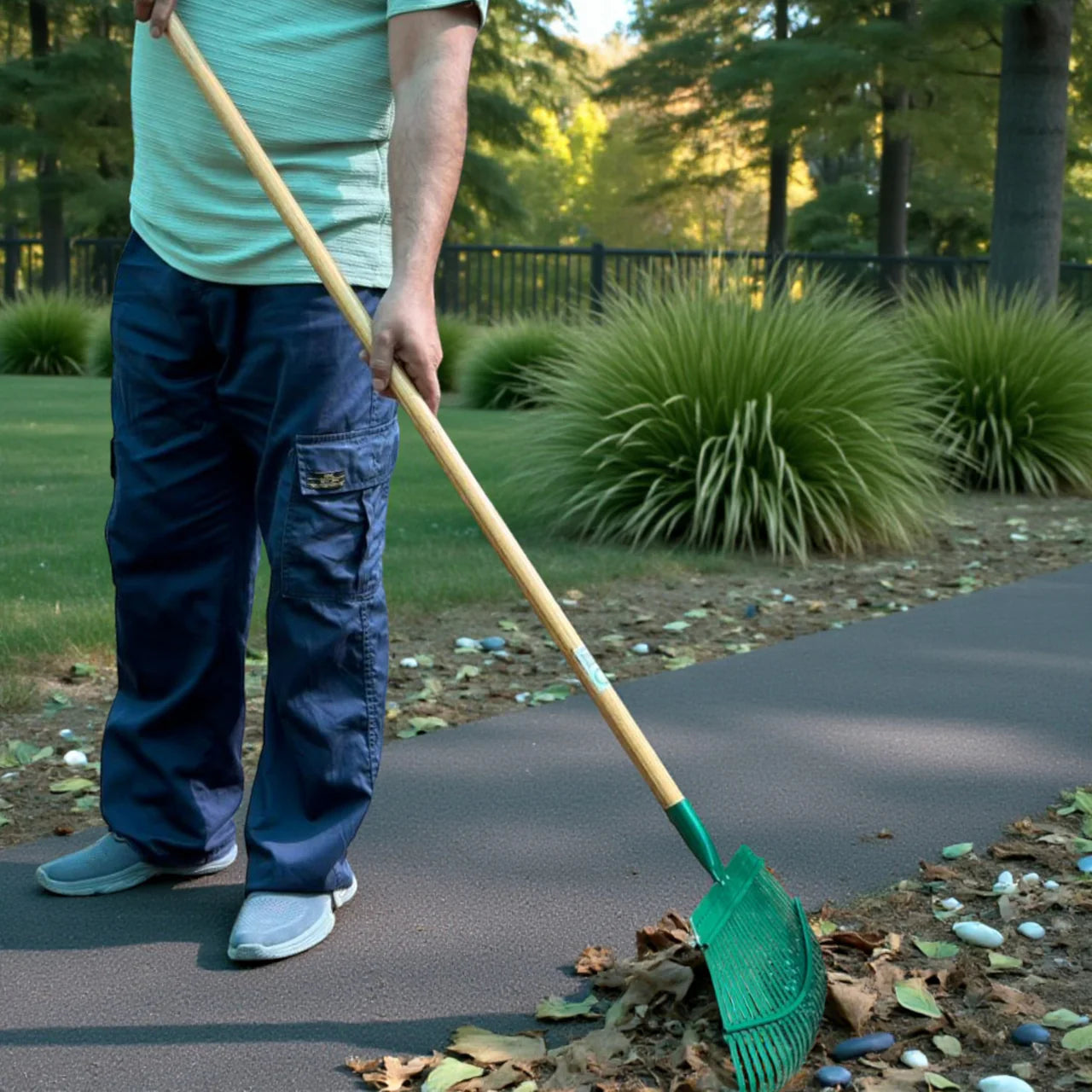 Metal Garden Rake – 25‑Teeth Lawn & Soil Rake