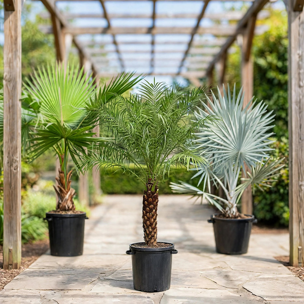 Ultimate Outdoor Palms Set - Washingtonia, Phoenix Palm & Bismarckia Nobilis