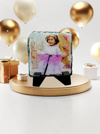 Happy Birthday, Personalized Stone Frame, Custom Name, Age, Picture Display