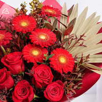 Red Gerbera and Roses Bouquet