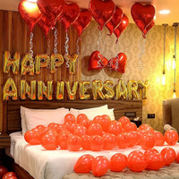 Anniversary Celebration Balloon Decoration: Romantic Golden Foil Surprise