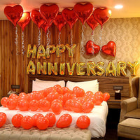 Anniversary Celebration Balloon Decoration: Romantic Golden Foil Surprise