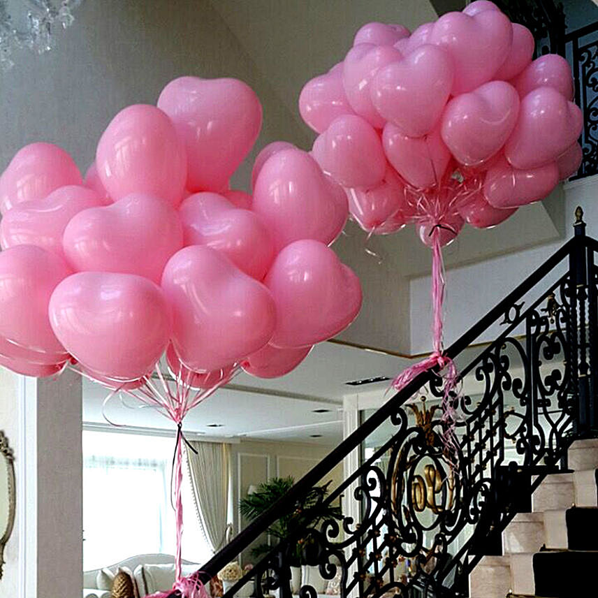 Whimsical Fence, Heart Shaped Balloons, Round Shaped Balloons, Pink Balloons, Buy Whimsical Fence Online