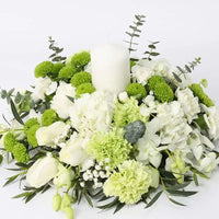 White Carnation Floral Table Arrangement