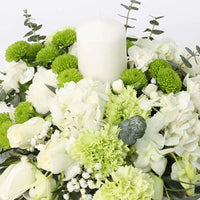 White Carnation Floral Table Arrangement