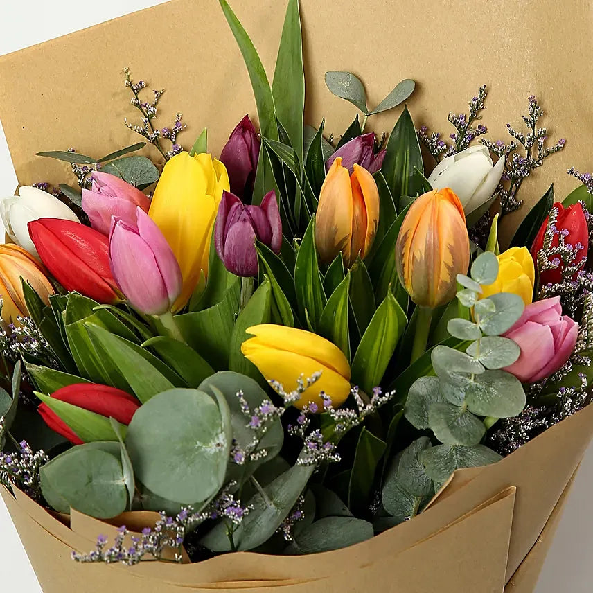 beautiful tulips bouquet
