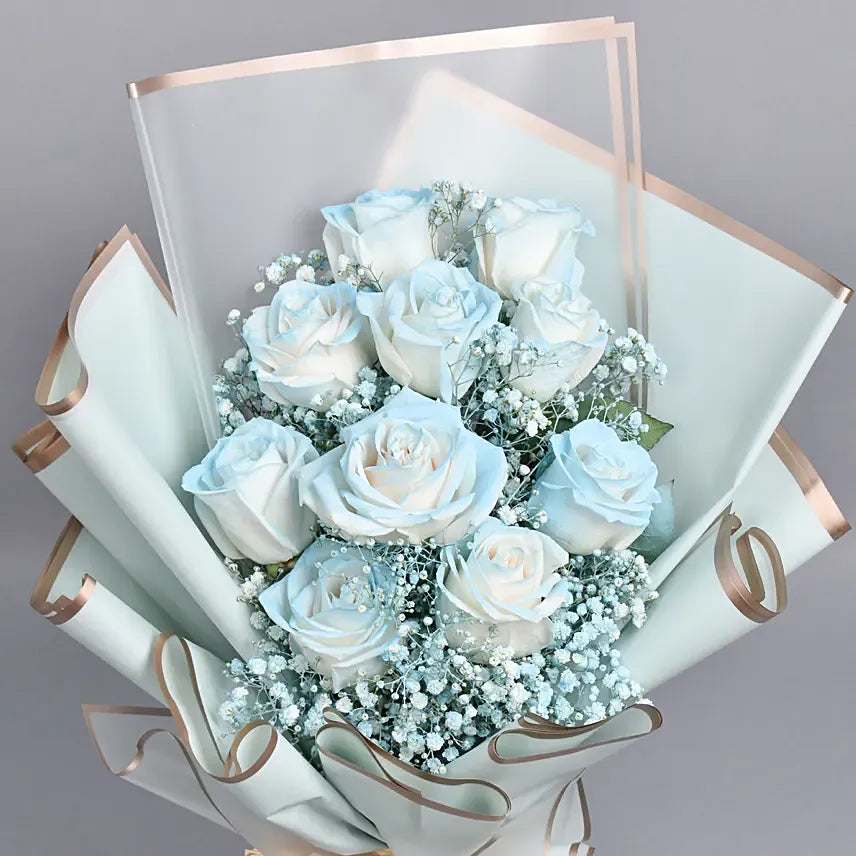 Beauty of Blue Roses Bouquet