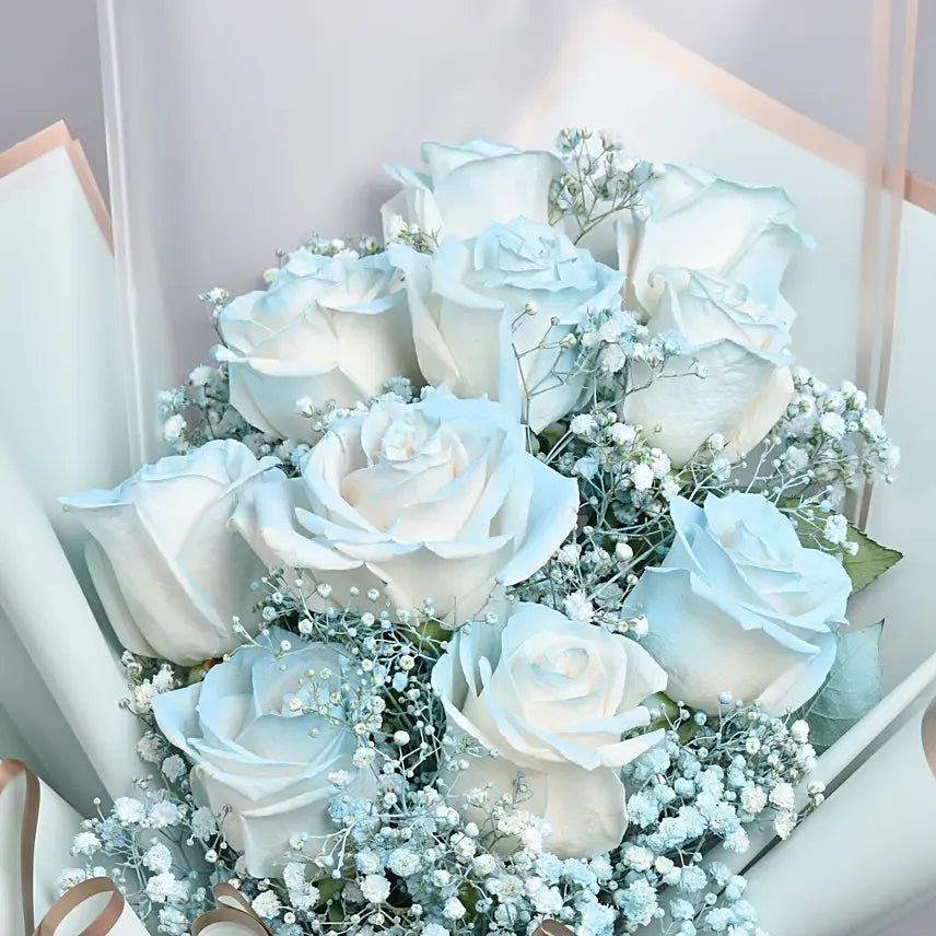 Beauty of Blue Roses Bouquet