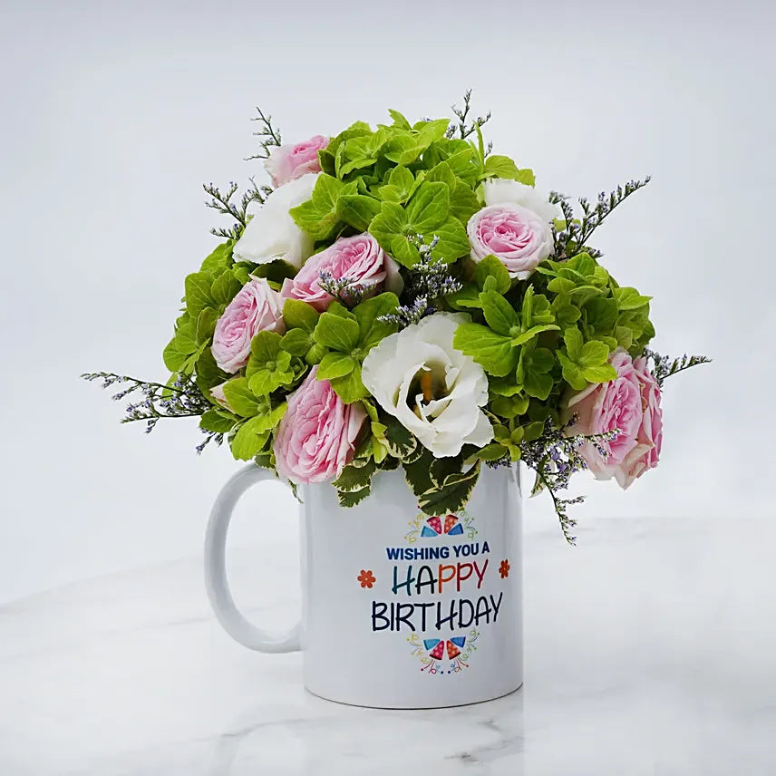 Birthday Blooms Floral Mug Surprise