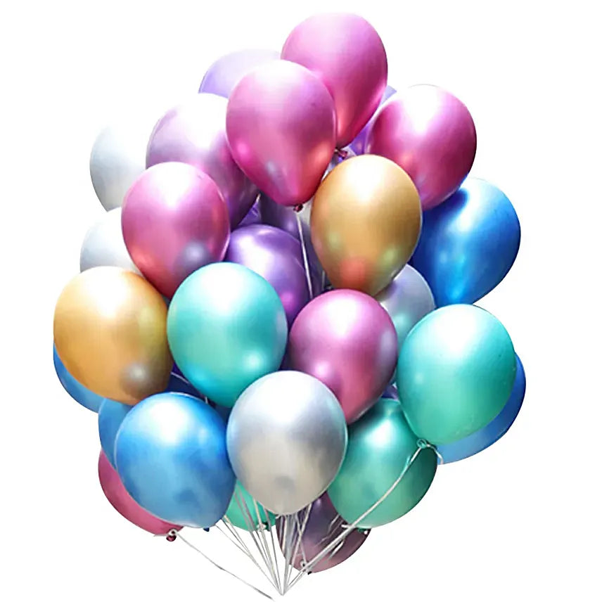 Assorted Chrome balloons Bouquet