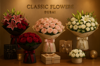 Classic Flowers Dubai Make a pictures that we are selling gifts and flowers bouquet