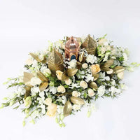 Cluster Peach and White Table Arrangement