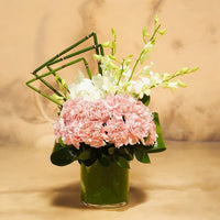 Pink Carnation and White Orchid Vase