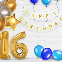 Happy Birthday and Numeric Balloons Decor: Personalized Celebration Delight