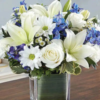 Blue White Floral Vase Arrangement