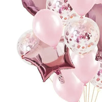 Heart n Star Shaped Rose Gold Balloons