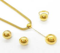 Golden Harmony, Stainless Steel Jewelry, Enhanced, 18K Gold, Gold Plating