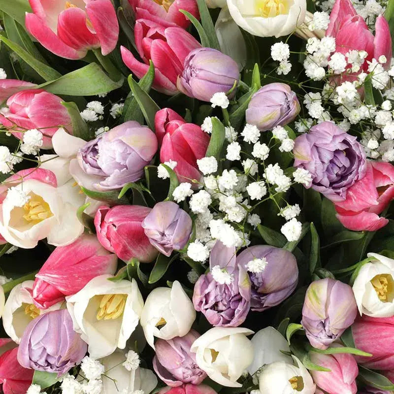 201 Tulips Basket – A Grand Floral Spectacle