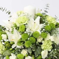 White & Green Floral table décor