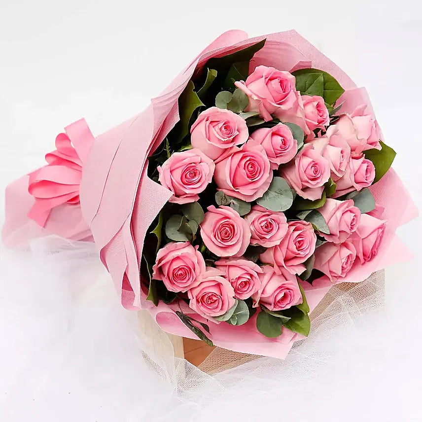 20 Pink Roses Bouquet