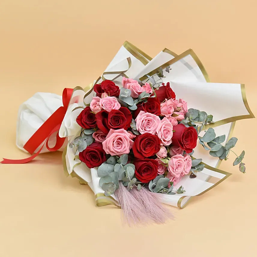 Red and Pink Roses Bouquet