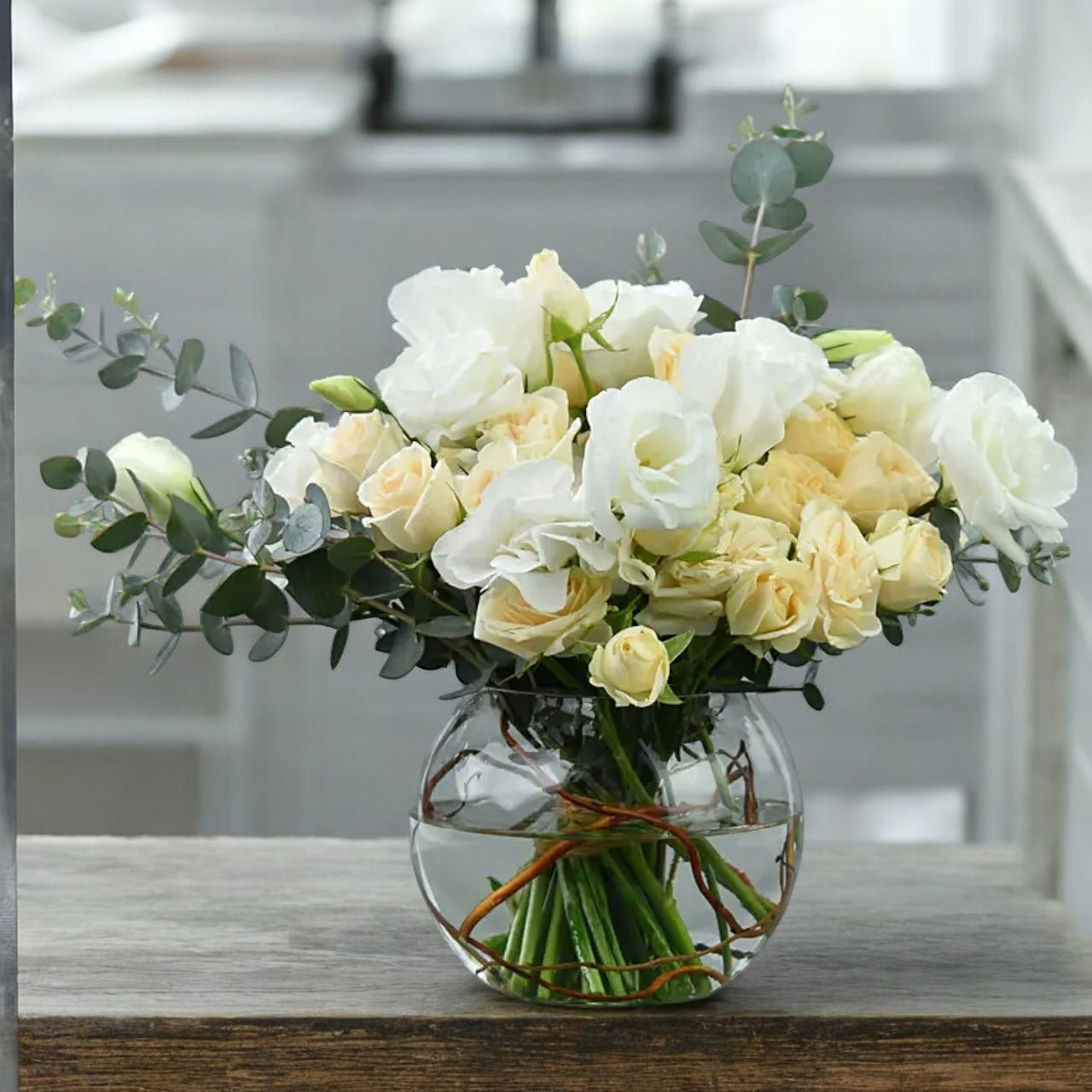 Peach and White Lisianthus