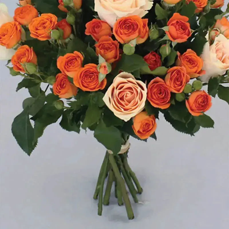 Orange & Peach Spray Roses Bouquet