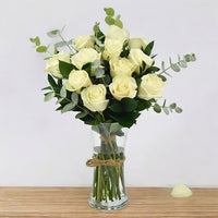 White Rose Vase