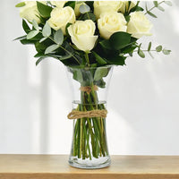 White Rose Vase