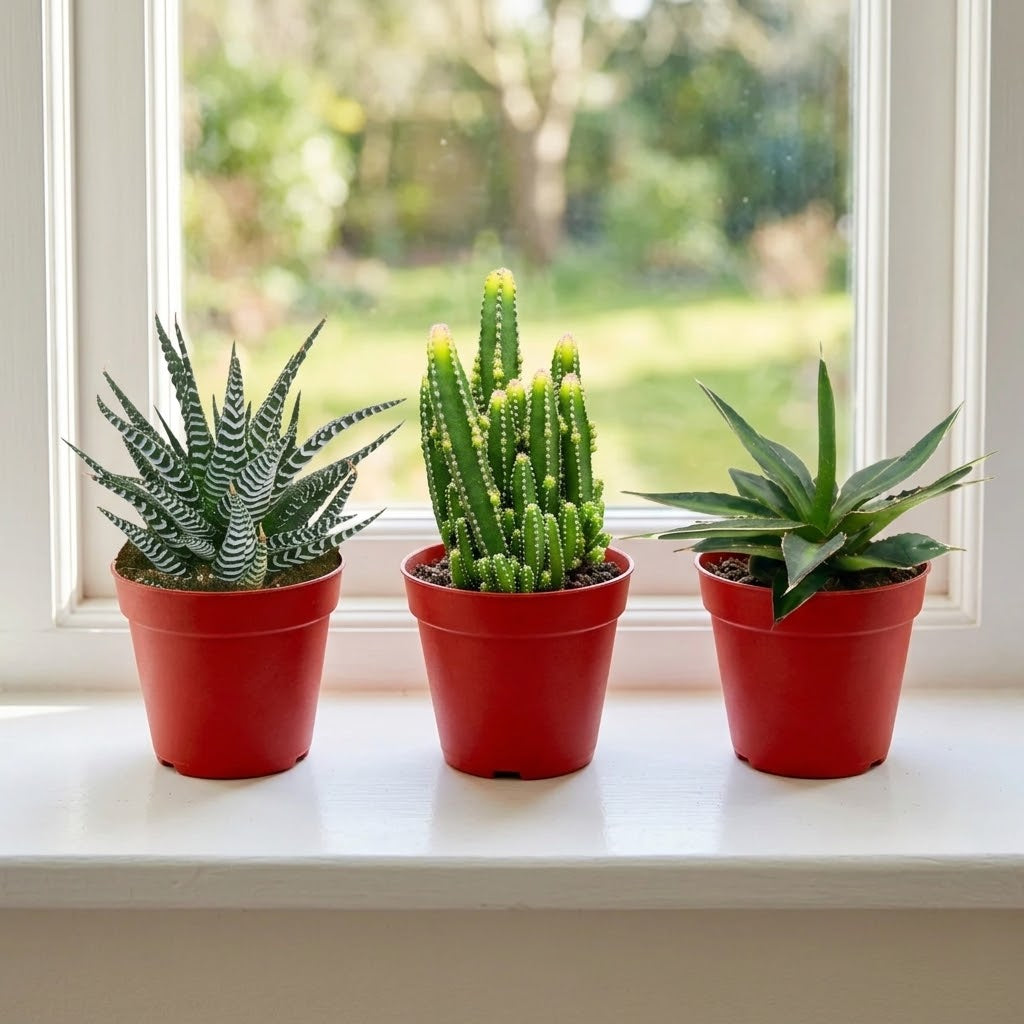 Mini Desert Trio – Haworthia, Fairy Castle & Agave Lopantha