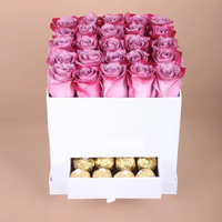 White Box of Love: Purple Roses Gift Set